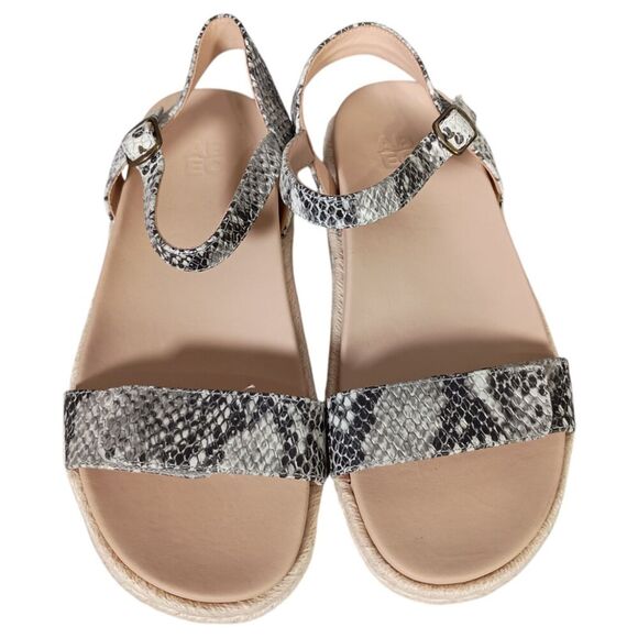 Abeo Sandals 7.5 Womens Grey Isle Strap Leather Flat Comfort Hook & Loop Casual - Picture 4 of 9